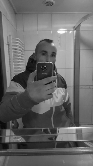 selfie, monochrome