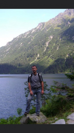 jeans, mountain, lake
