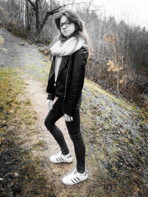 jacket, jeans, forest