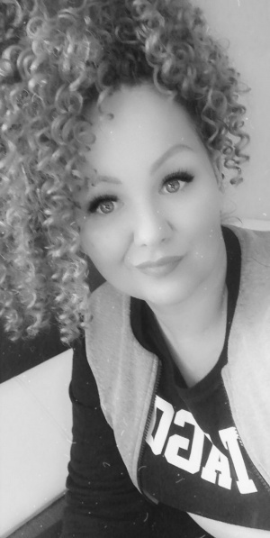 hair, smile, monochrome