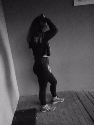 standing, monochrome