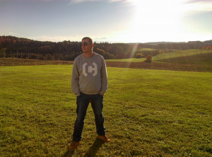 outerwear, field, sky, standing