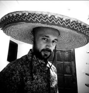 hair, beard, monochrome, hat, moustache