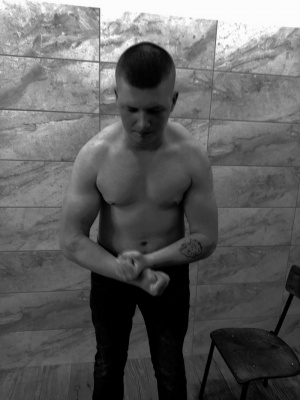 hand, muscle, standing, monochrome, chair