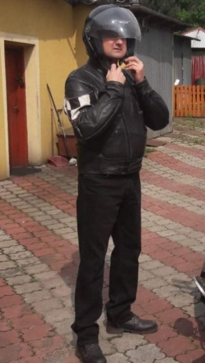 jacket, helmet