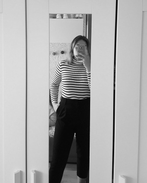 jeans, standing, monochrome