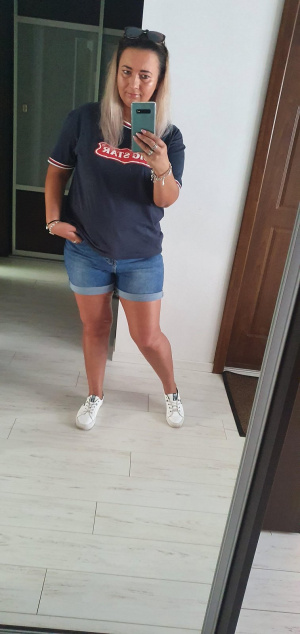 fun, jeans, denim, cool, standing, shorts