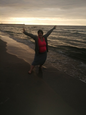 fun, sky, vacation, standing, beach, sunset