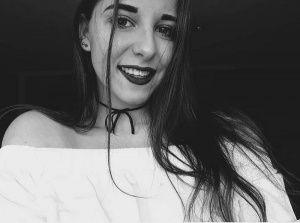 mouth, hair, smile, monochrome