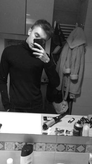 selfie, monochrome