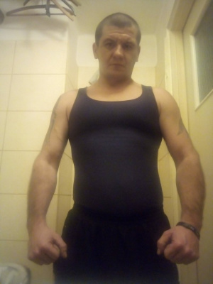 muscle, standing, dress