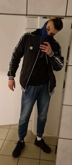 jacket, outerwear, textile, jeans, denim, cool, standing