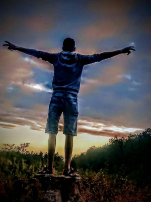 jeans, sky, standing