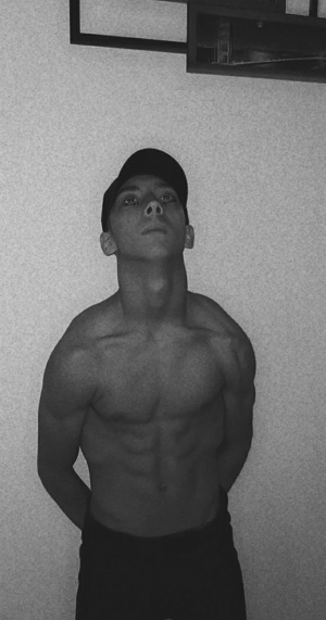 muscle, standing, dude, monochrome