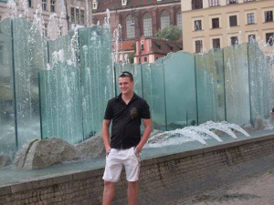 vacation, standing, shorts, wall