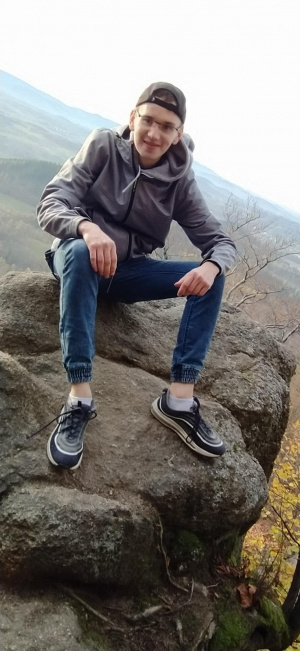 jeans, sitting, rock, mountain