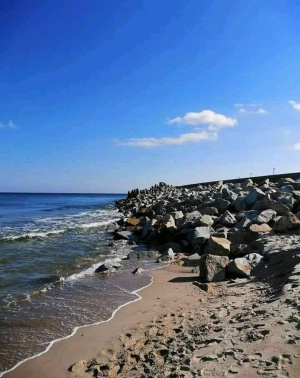 sky, beach, rock, sand