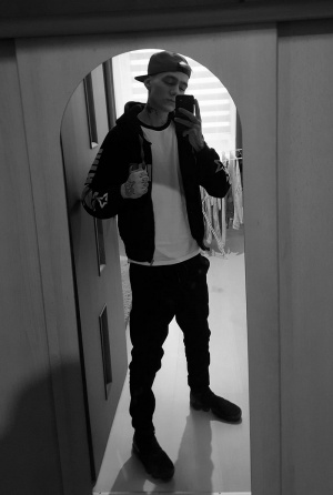 jeans, standing, monochrome