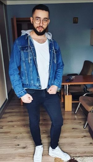 jacket, outerwear, textile, jeans, denim, cool, standing