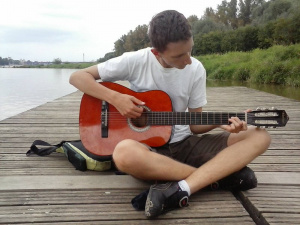 sitting, leisure, musical-instrument