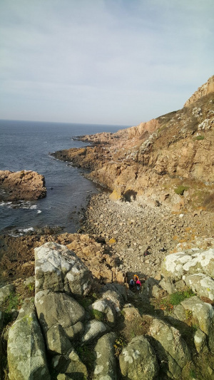 beach, rock, cliff