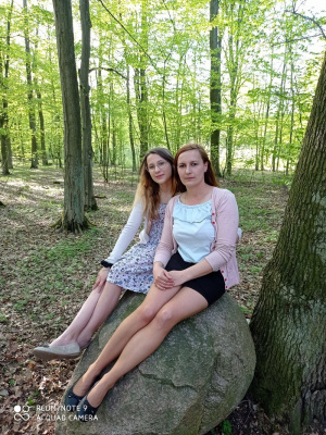 sitting, dress, forest