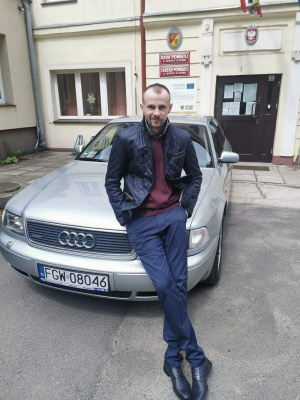jacket, jeans, vehicle, car, wheel