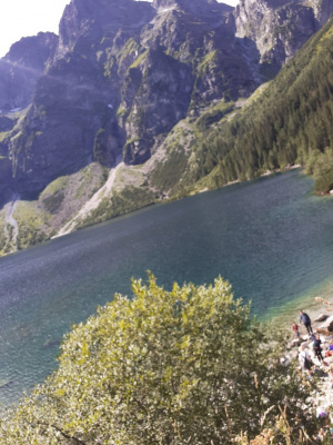 mountain, lake