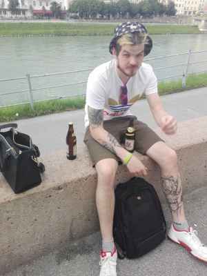 sitting, bag