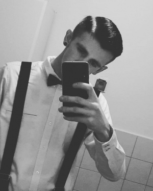 selfie, monochrome