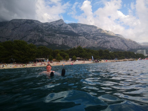 sky, leisure, vehicle, mountain, lake, river
