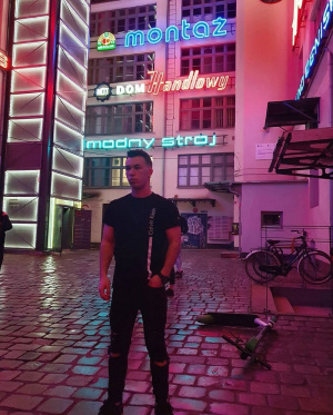 standing, neon
