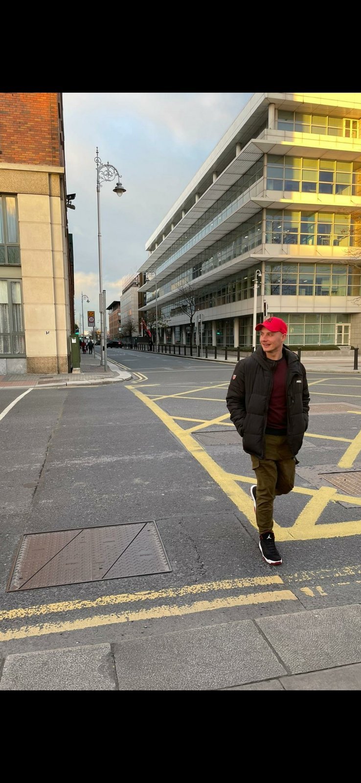 jacket, standing, road, asphalt, infrastructure