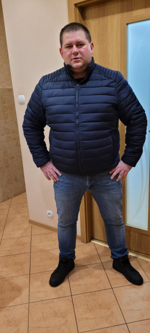 jacket, outerwear, textile, jeans, denim, standing
