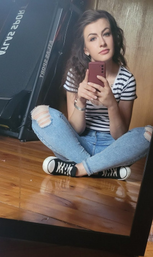 hand, jeans, sitting