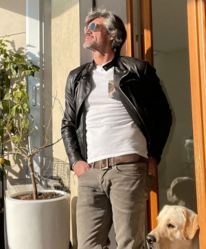 jacket, jeans, dog, pet