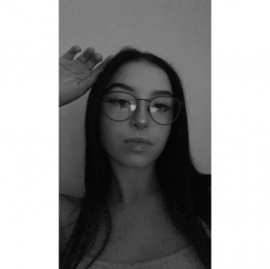 smile, glasses, monochrome