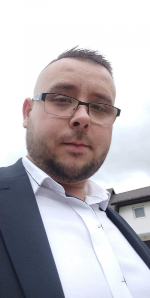 glasses, tie
