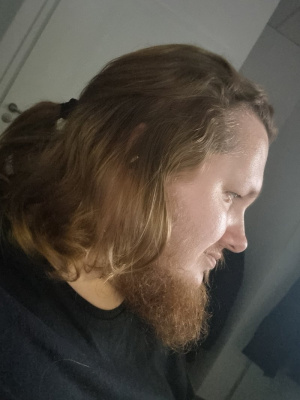 hair, ear, beard