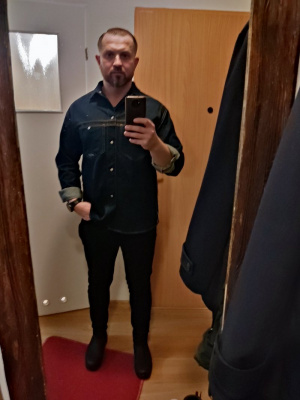 jacket, outerwear, standing