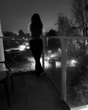 standing, monochrome