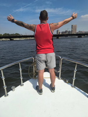 jeans, vacation, vehicle, shorts, boat
