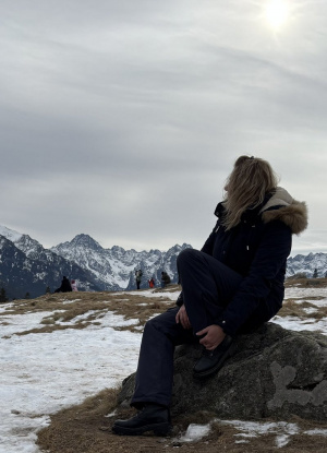 sky, sitting, mountain