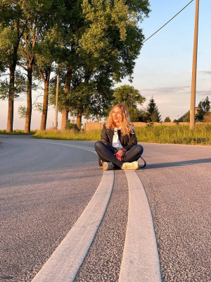 sitting, road, asphalt, infrastructure
