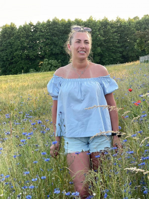 field, dress, petal, flower