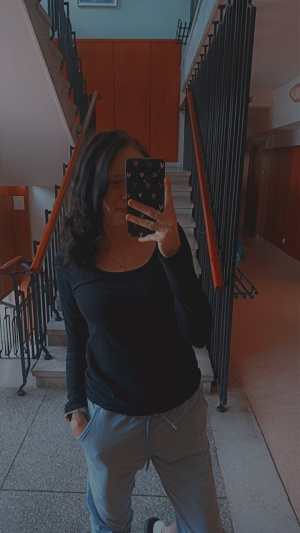 jeans, standing, chair